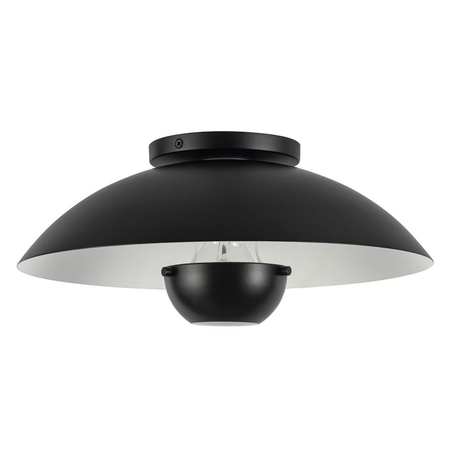 Kuzco Umbra 14" Black Semi-Flush Mount, Black