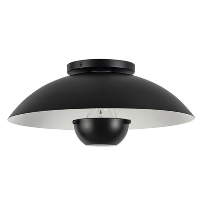 Kuzco Umbra 14" Black Semi-Flush Mount, Black