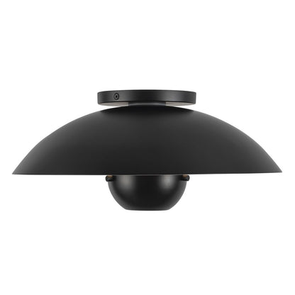 Kuzco Umbra 14" Black Semi-Flush Mount, Black