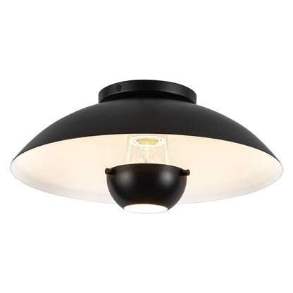 Kuzco Umbra 14" Black Semi-Flush Mount, Black