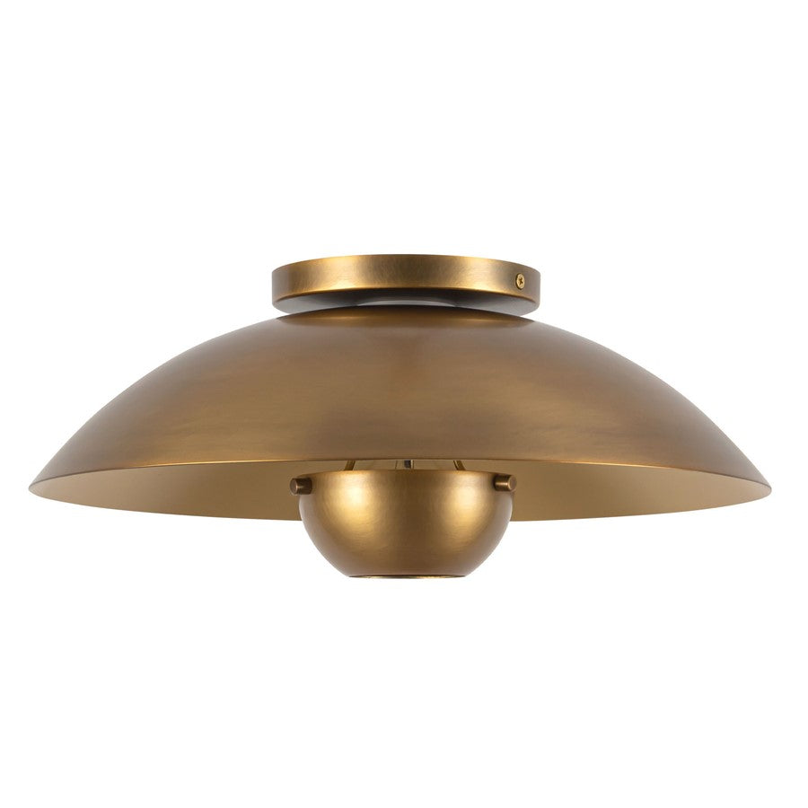 Kuzco Umbra 14" Brass Semi-Flush Mount, Vintage Brass