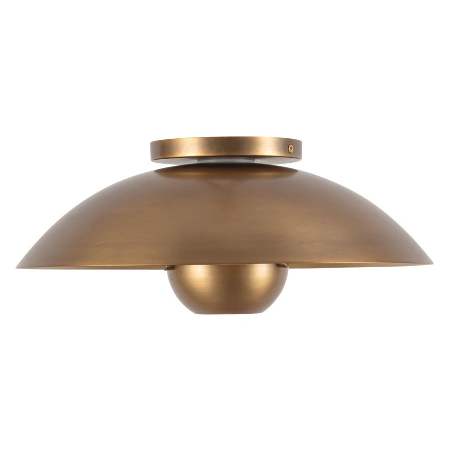 Kuzco Umbra 14" Brass Semi-Flush Mount, Vintage Brass