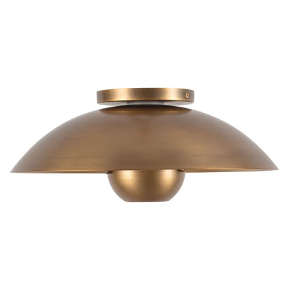 Kuzco Umbra 14" Brass Semi-Flush Mount, Vintage Brass