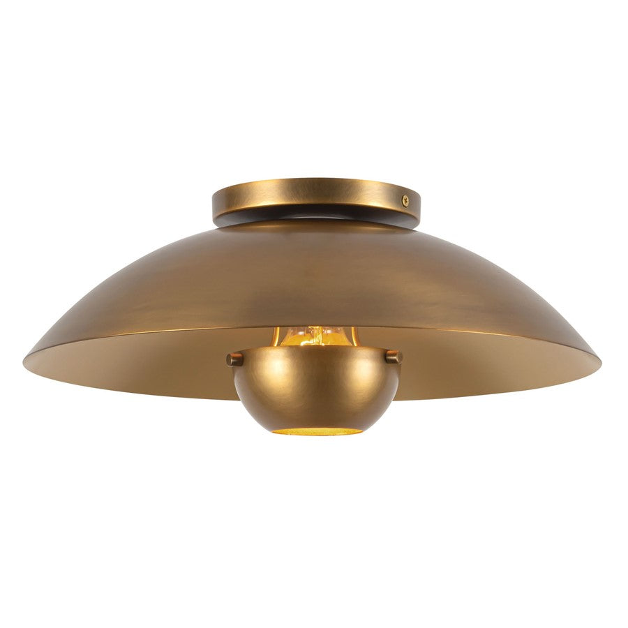 Kuzco Umbra 14" Brass Semi-Flush Mount, Vintage Brass