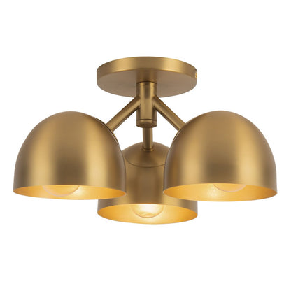 Kuzco Fosso 13" Gold Semi-Flush Mount, Brushed Gold - SF13312-BG
