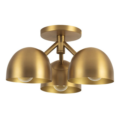 Kuzco Fosso 13" Gold Semi-Flush Mount, Brushed Gold
