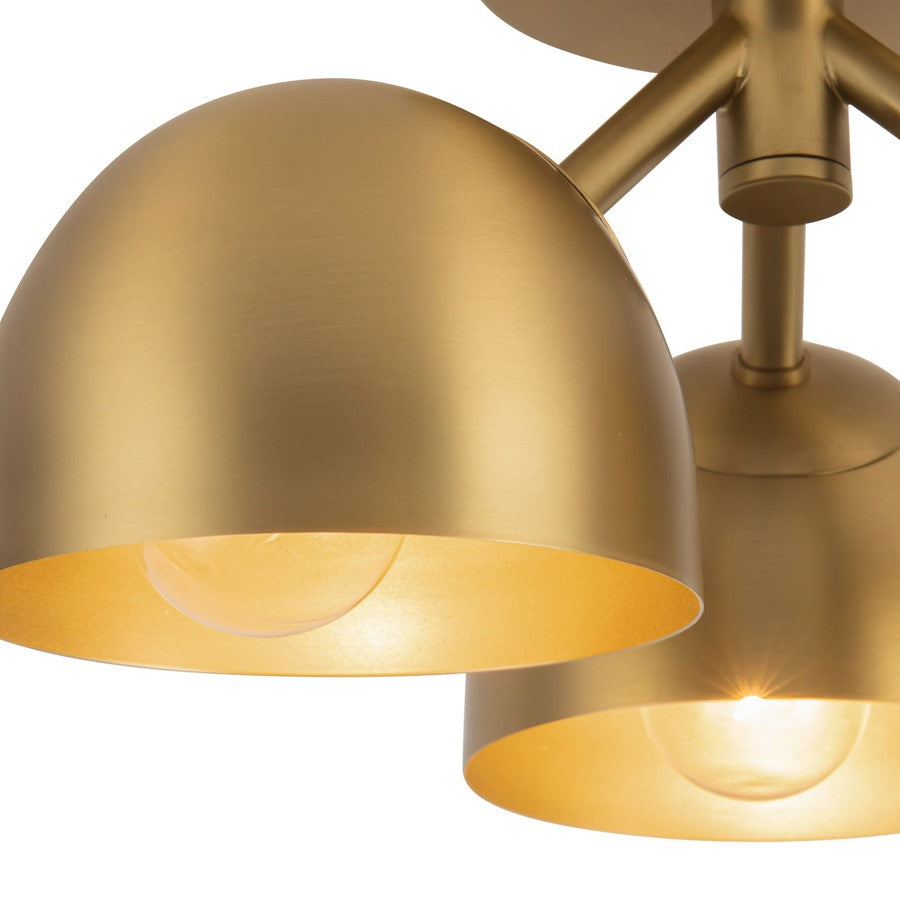 Kuzco Fosso 13" Gold Semi-Flush Mount, Brushed Gold