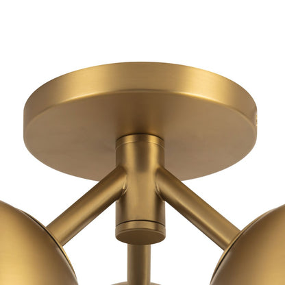 Kuzco Fosso 13" Gold Semi-Flush Mount, Brushed Gold
