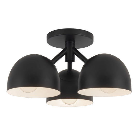 Kuzco Fosso 13" Blk Semi-Flush Mount, Blk - SF13312-BK