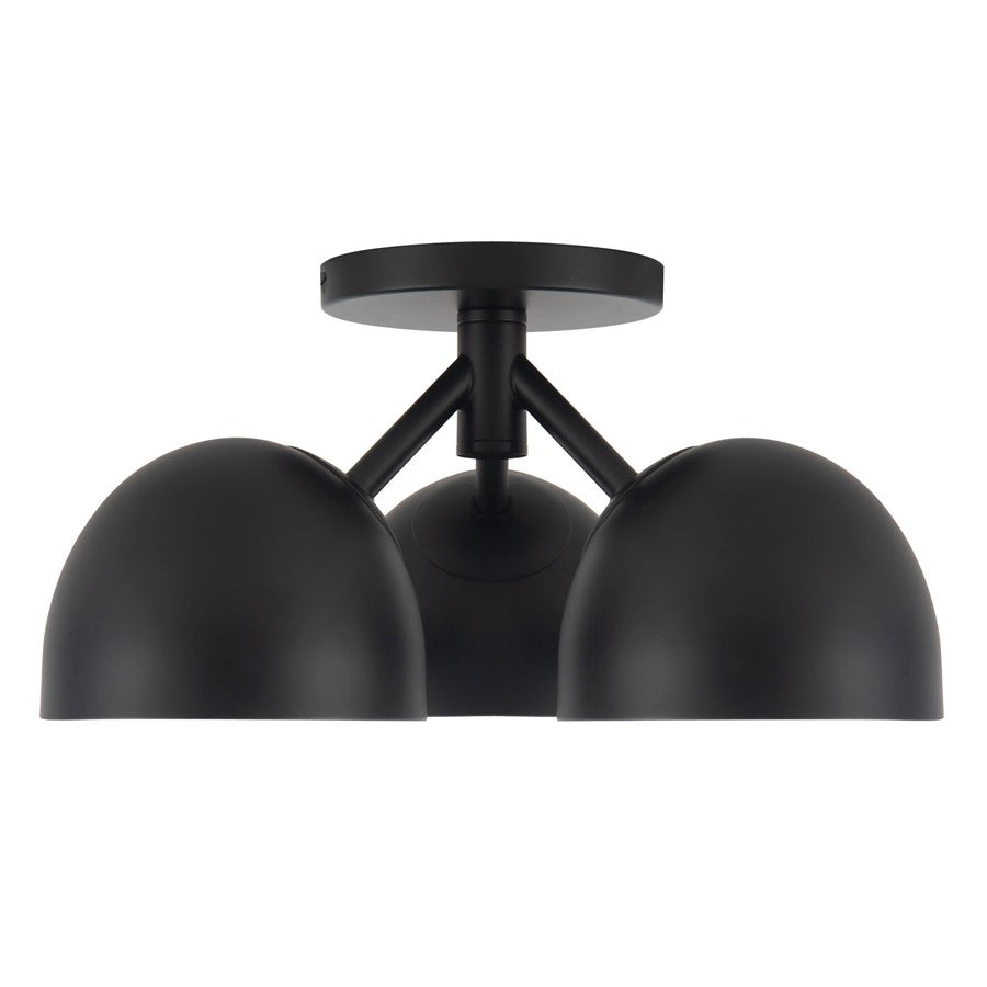 Kuzco Fosso 13" Black Semi-Flush Mount, Black