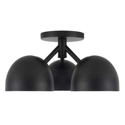 Kuzco Fosso 13" Black Semi-Flush Mount, Black