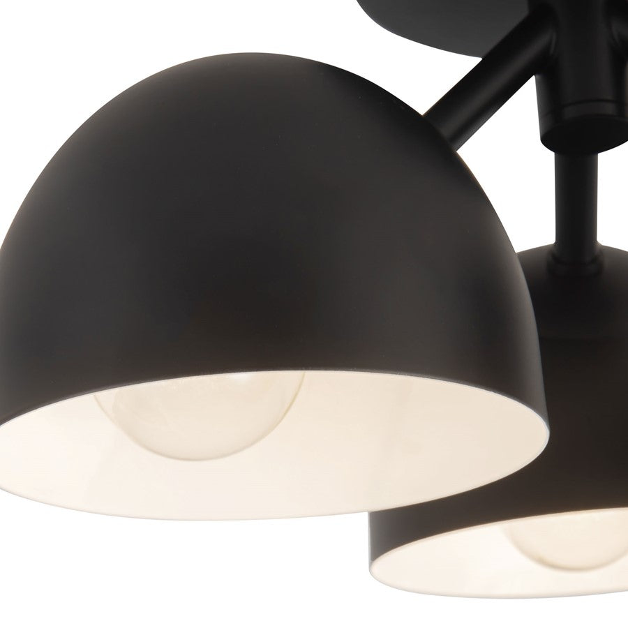 Kuzco Fosso 13" Black Semi-Flush Mount, Black