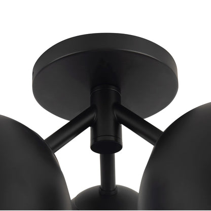 Kuzco Fosso 13" Black Semi-Flush Mount, Black