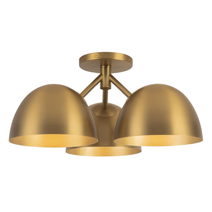 Kuzco Fosso 17" Gold Semi-Flush Mount, Brushed Gold - SF13317-BG