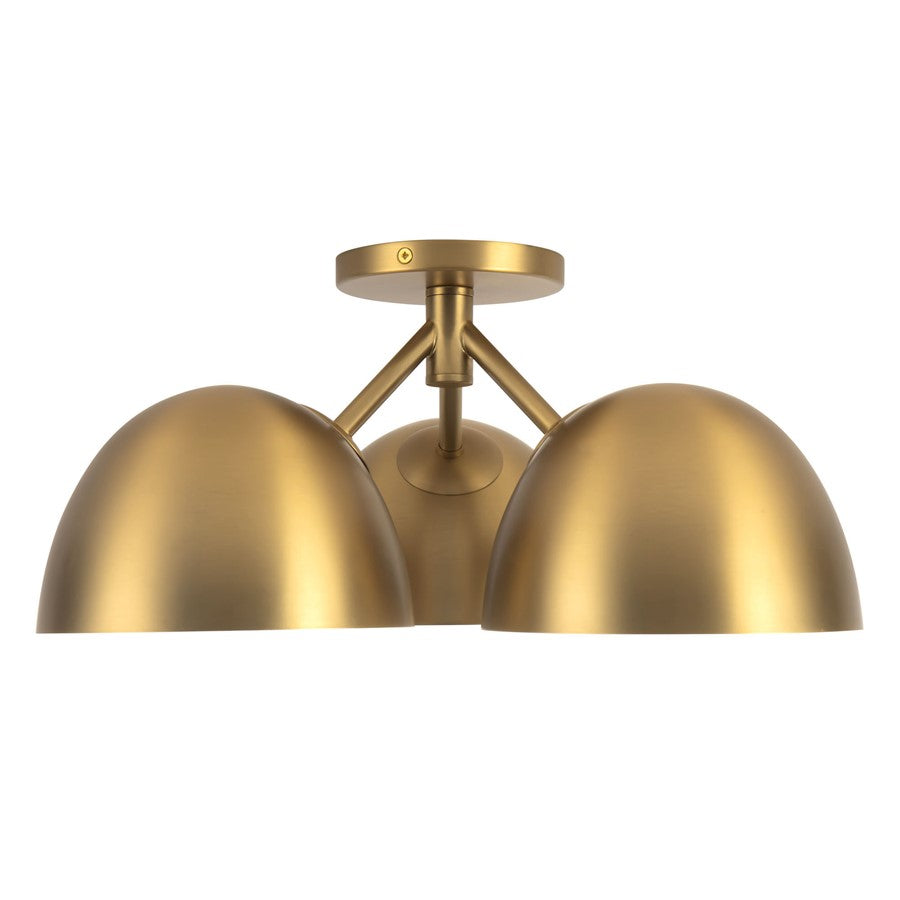 Kuzco Fosso 17" Gold Semi-Flush Mount, Brushed Gold