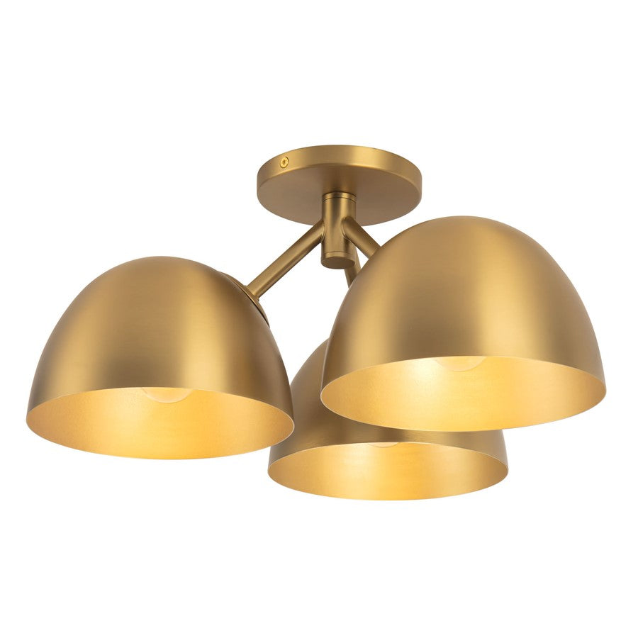 Kuzco Fosso 17" Gold Semi-Flush Mount, Brushed Gold