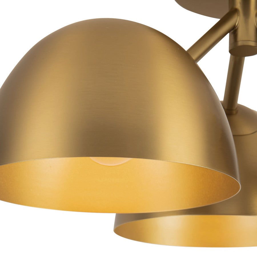 Kuzco Fosso 17" Gold Semi-Flush Mount, Brushed Gold