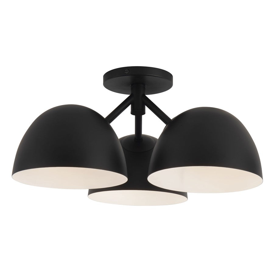 Kuzco Fosso 17" Blk Semi-Flush Mount, Blk - SF13317-BK