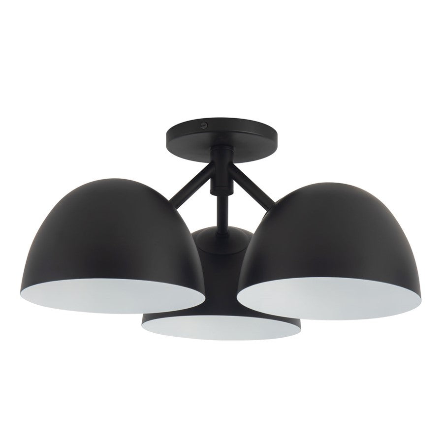 Kuzco Fosso 17" Black Semi-Flush Mount, Black