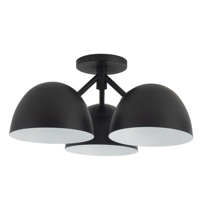 Kuzco Fosso 17" Black Semi-Flush Mount, Black