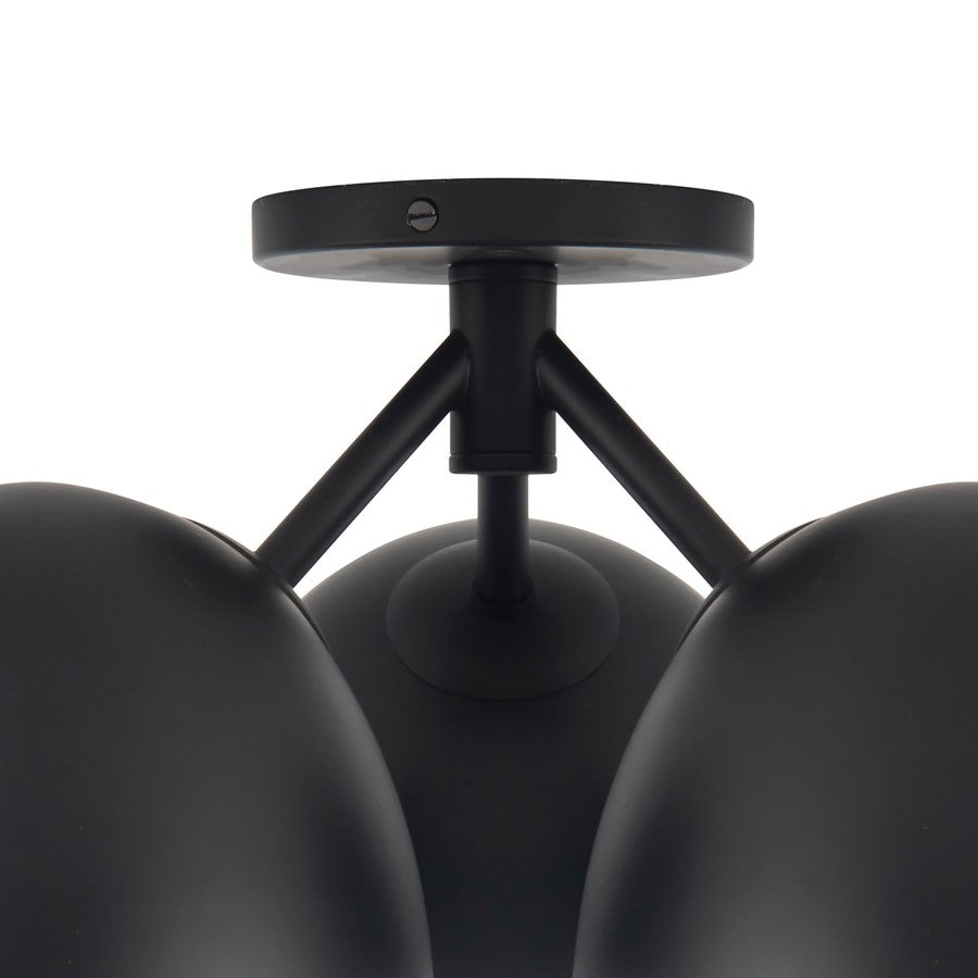 Kuzco Fosso 17" Black Semi-Flush Mount, Black