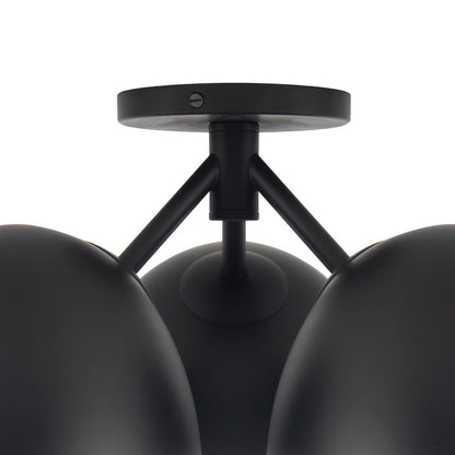 Kuzco Fosso 17" Black Semi-Flush Mount, Black