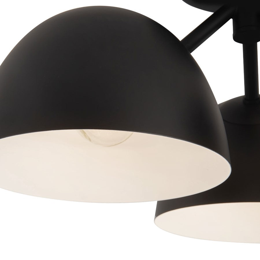Kuzco Fosso 17" Black Semi-Flush Mount, Black