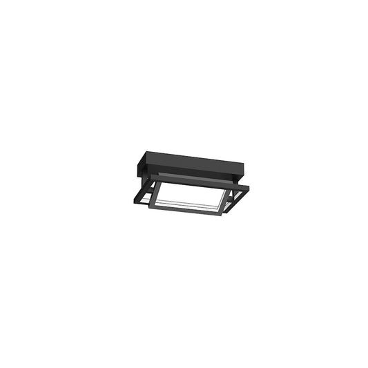 Kuzco Mondrian 11in LED Semi-Flush Mount | Black Steel and Frosted Acrylic | Living Room & Office | 2635lm 3000K Dimmable | Model SF16212-BK