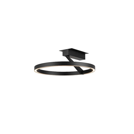 Kuzco Roda 16in 1-Light Semi-Flush Mount | Scandinavian Black Aluminum and Acrylic | Bedroom & Hallway Ceiling Light | Model SF27716-BK-3WCCT-UNV