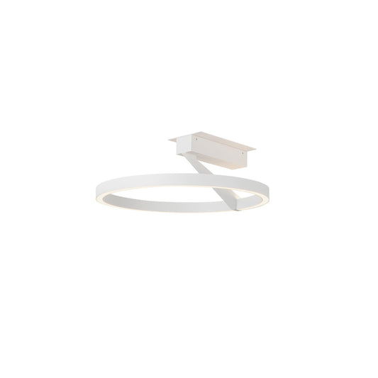 Kuzco Roda 16in Semi-Flush Mount | Scandinavian Minimalist White Aluminum and Acrylic | Bedroom & Living Room Ceiling | Model SF27716-WH-3WCCT-UNV