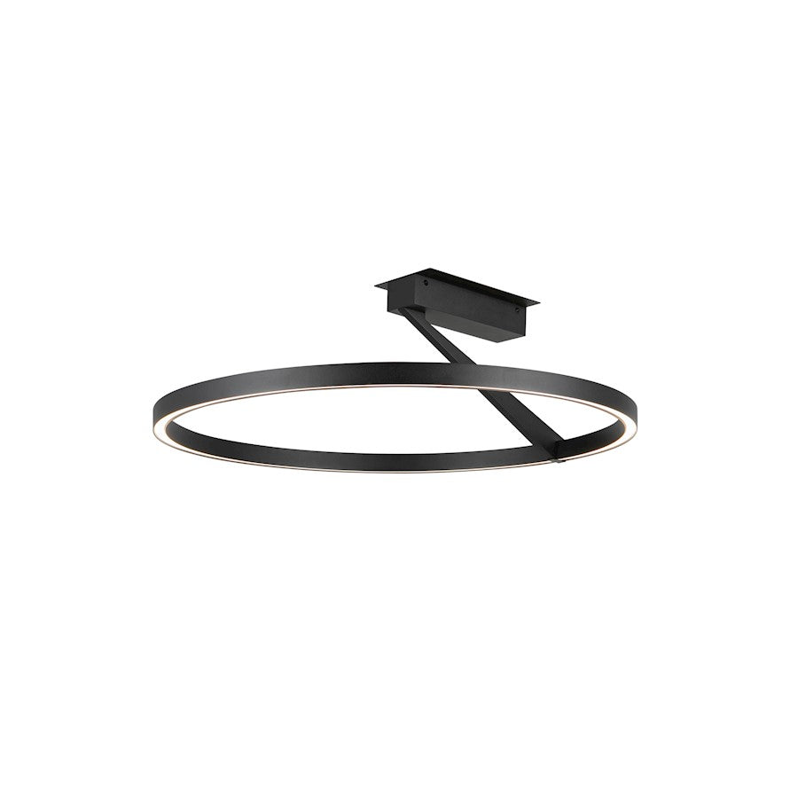 Kuzco Roda 24in LED Semi-Flush Mount | Scandinavian Minimalist Black Aluminum and Frosted Acrylic | Entryway & Hallway | Model SF27724-BK-3WCCT-UNV
