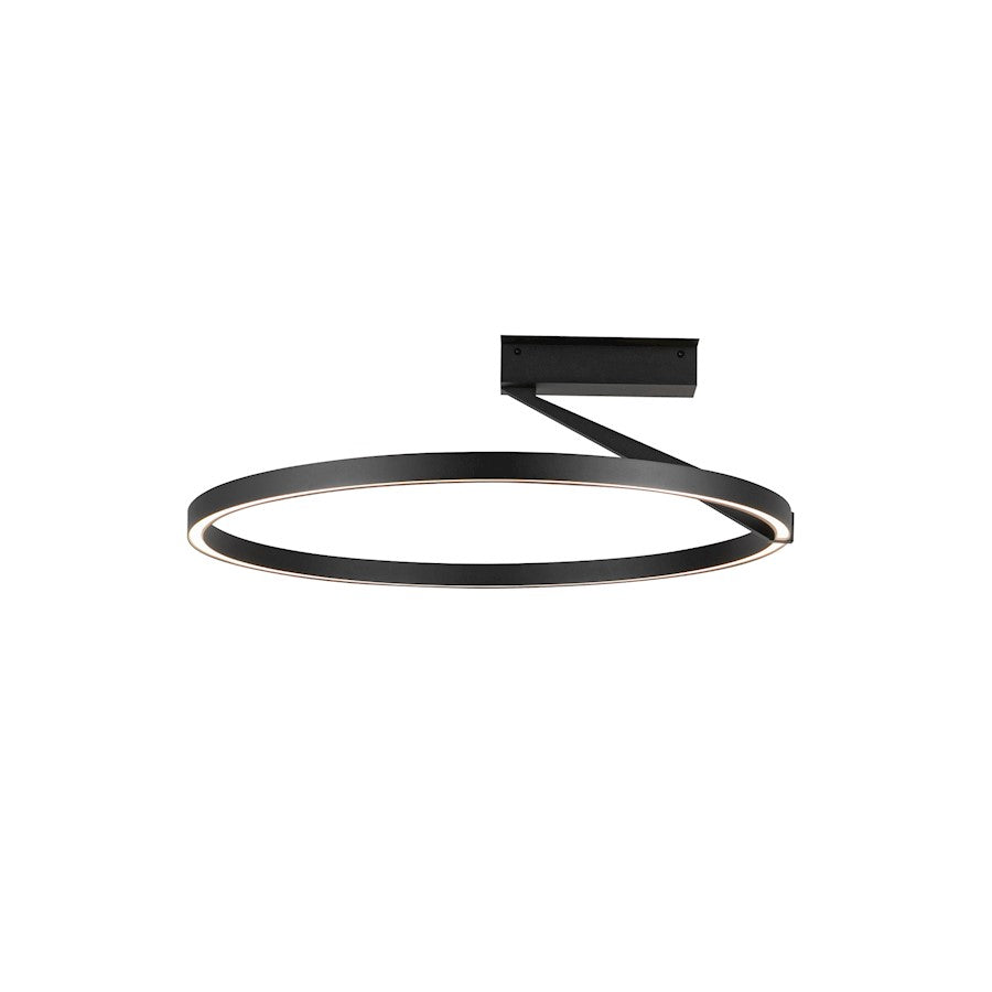 Kuzco Roda 24in LED Semi-Flush Mount | Scandinavian Minimalist Black Aluminum and Frosted Acrylic | Entryway & Hallway | Model SF27724-BK-3WCCT-UNV