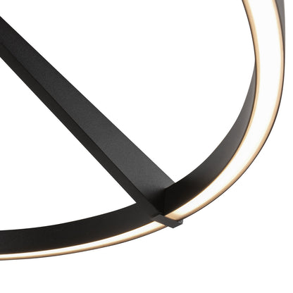 Kuzco Roda 24in LED Semi-Flush Mount | Scandinavian Minimalist Black Aluminum and Frosted Acrylic | Entryway & Hallway | Model SF27724-BK-3WCCT-UNV