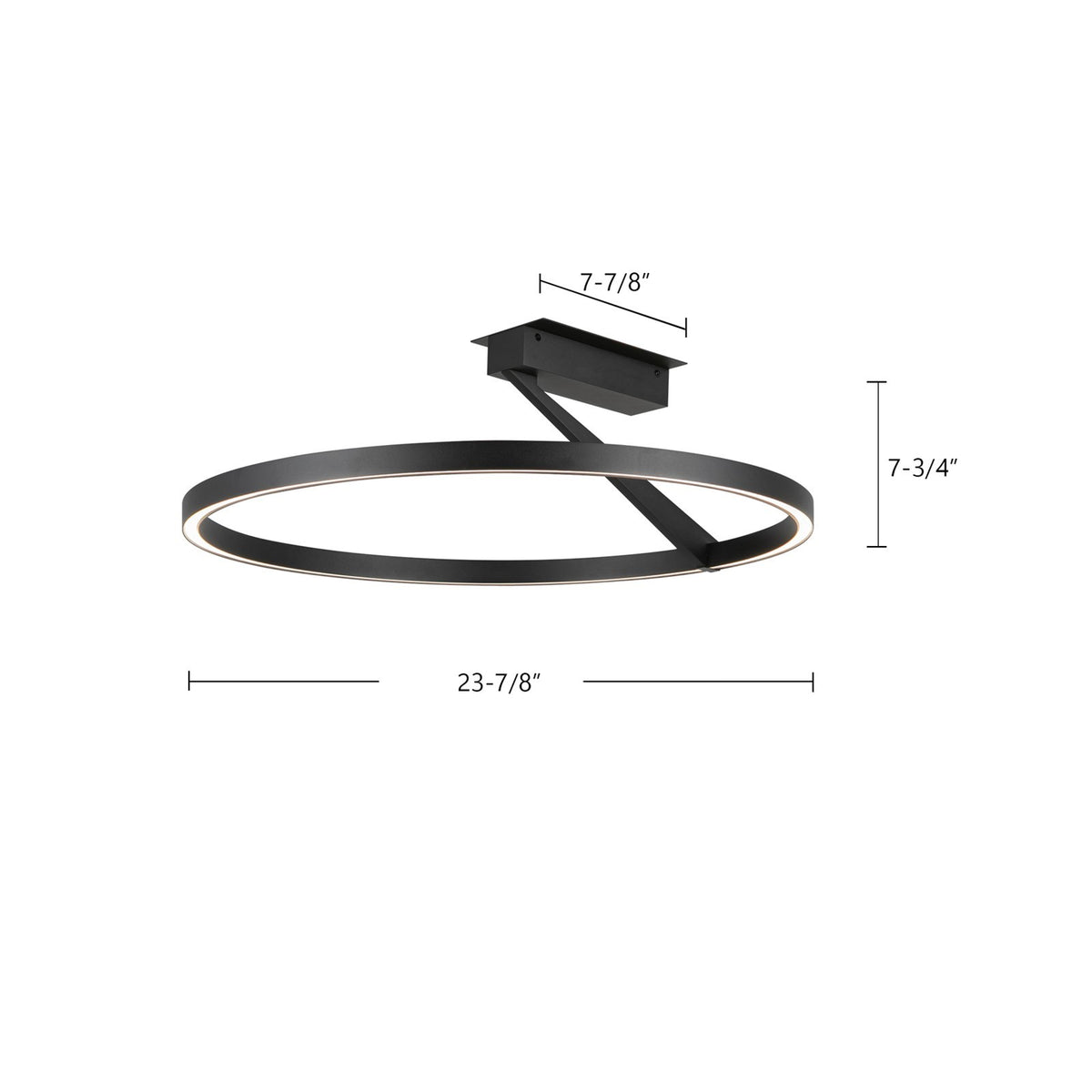 Kuzco Roda 24in LED Semi-Flush Mount | Scandinavian Minimalist Black Aluminum and Frosted Acrylic | Entryway & Hallway | Model SF27724-BK-3WCCT-UNV