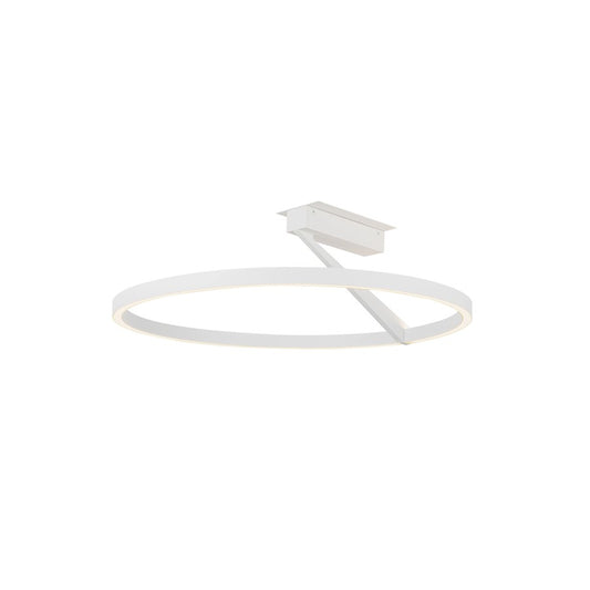 Kuzco Roda 24in 1-Light Semi-Flush Mount | Scandinavian White Aluminum and Frosted Acrylic | Bedroom & Hallway | Model SF27724-WH-3WCCT-UNV