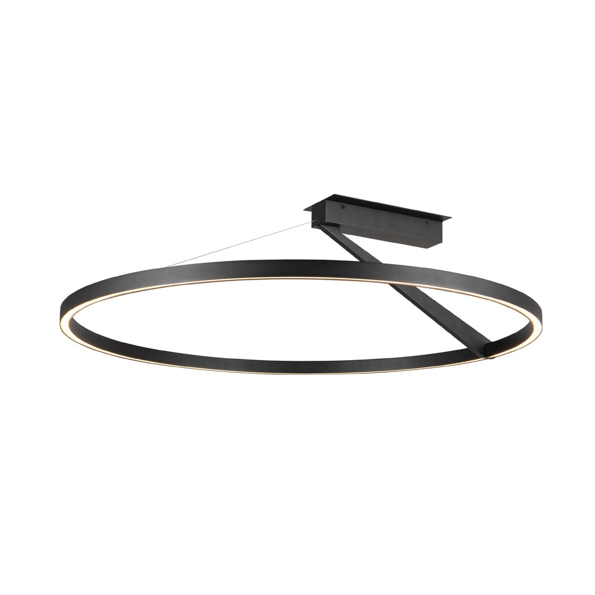 Kuzco Roda 31in Semi-Flush Mount | Scandinavian Minimalist Black Aluminum and Acrylic | Living Room & Bedroom | 3420lm | Model SF27731-BK-3WCCT-UNV