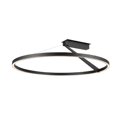 Kuzco Roda 31in Semi-Flush Mount | Scandinavian Minimalist Black Aluminum and Acrylic | Living Room & Bedroom | 3420lm | Model SF27731-BK-3WCCT-UNV