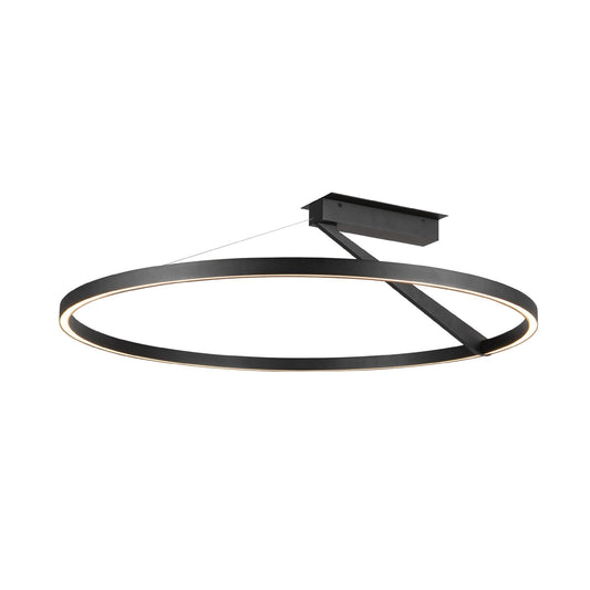 Kuzco Roda 31in Semi-Flush Mount | Scandinavian Minimalist Black Aluminum and Acrylic | Living Room & Bedroom | 3420lm | Model SF27731-BK-3WCCT-UNV