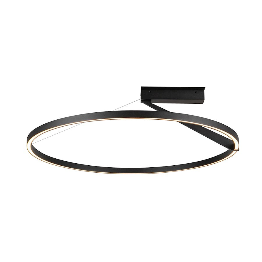 Kuzco Roda 31in Semi-Flush Mount | Scandinavian Minimalist Black Aluminum and Acrylic | Living Room & Bedroom | 3420lm | Model SF27731-BK-3WCCT-UNV