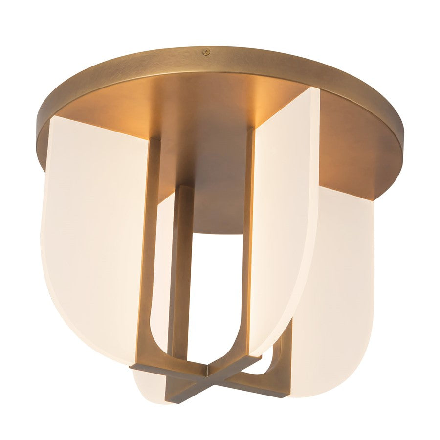 Kuzco Anders 17" Brass Dimmable LED Semi-Flush Mount, Vintage Brass
