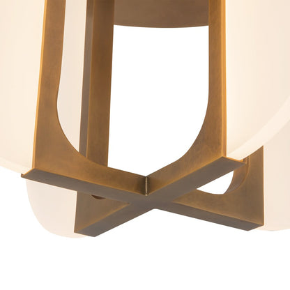 Kuzco Anders 17" Brass Dimmable LED Semi-Flush Mount, Vintage Brass