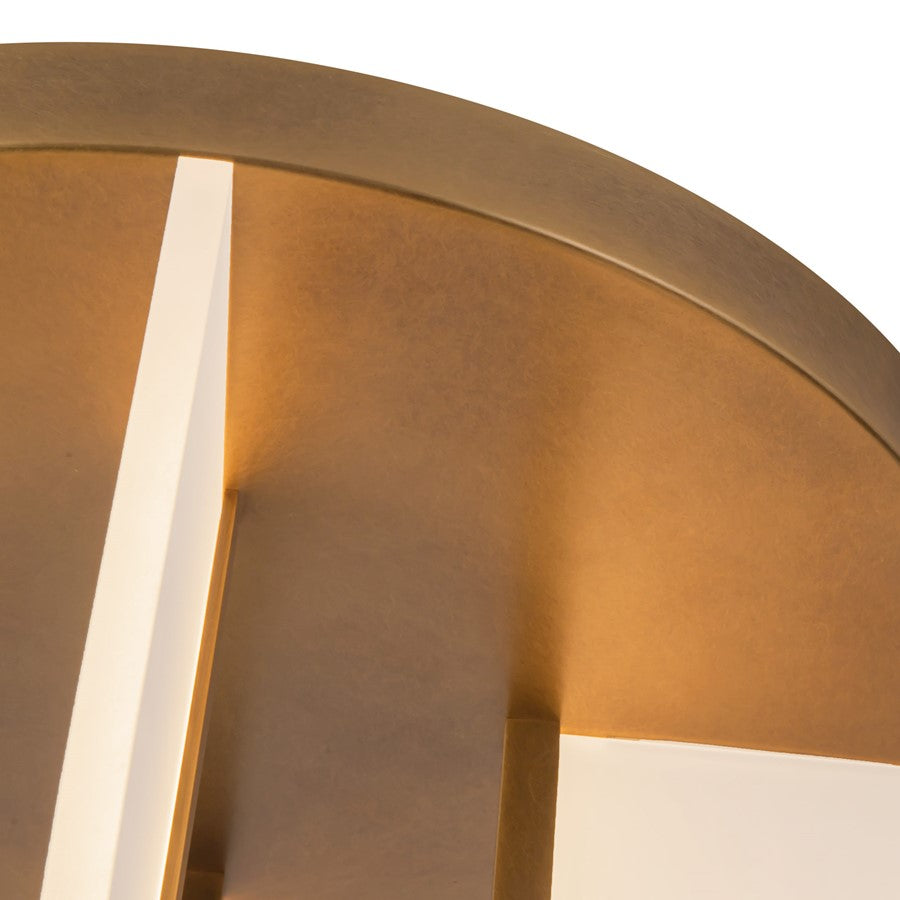 Kuzco Anders 17" Brass Dimmable LED Semi-Flush Mount, Vintage Brass