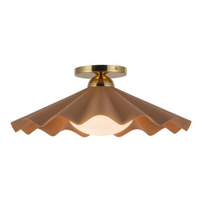Kuzco Furrow 16" Red Semi-Flush Mount, Peach - SF354016PEC