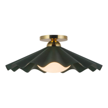 Kuzco Furrow 16" Green Semi-Flush Mount, Pine Green - SF354016PGN
