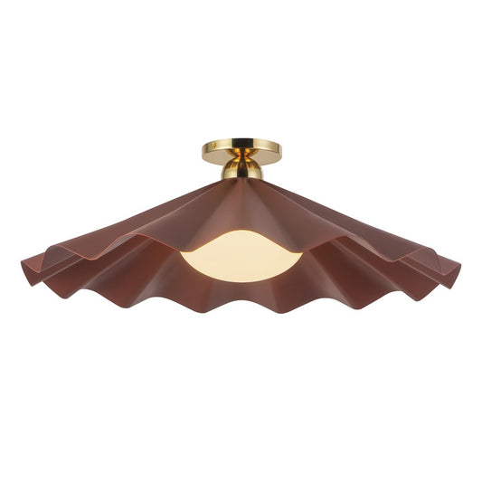 Kuzco Furrow 25" Red Semi-Flush Mount, Burgundy - SF354125BGD