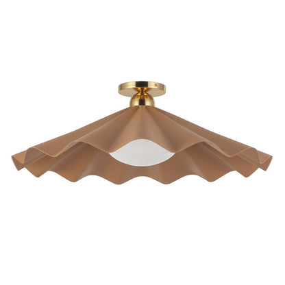 Kuzco Furrow 25" Red Semi-Flush Mount, Peach