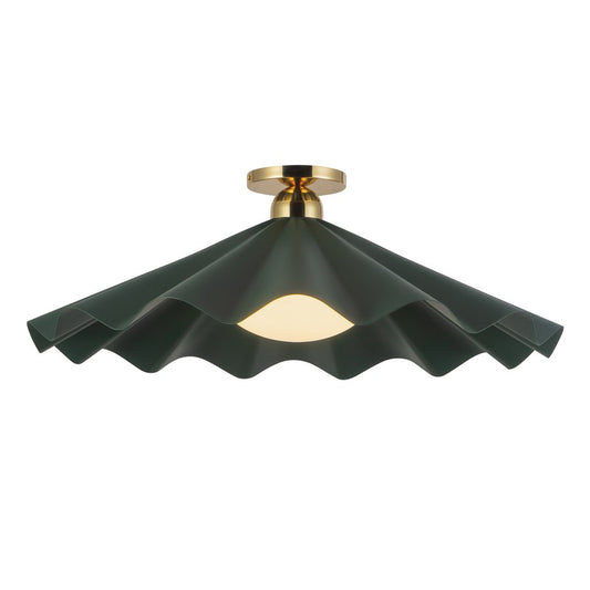 Kuzco Furrow 25" Green Semi-Flush Mount, Pine Green - SF354125PGN