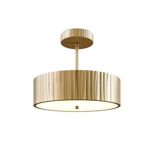 Alora Kensington 12" LED Semi Flush Mount, Vintage Brass/Frosted - SF361212VB