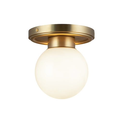 Alora Mood Fiore 1 Light 6" Semi-Flush, Brushed Gold/Glossy Opal - SF407306BGGO