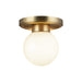 Alora Mood Fiore 1 Light 6" Semi-Flush, Brushed Gold/Glossy Opal - SF407306BGGO